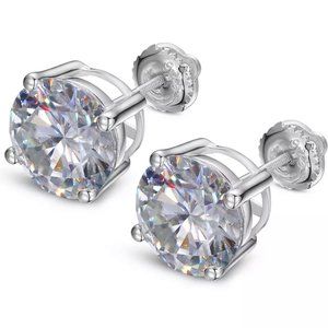 Certified 6ct. t.w. Diamond Round Cut 4-Prong Screw Back Earrings